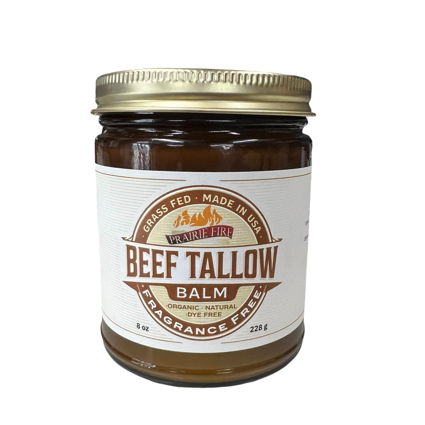 Beef Tallow Balm - 8 oz - Organic Grass Fed - Body Butter - Prairie Fire Kansas Native Pasture