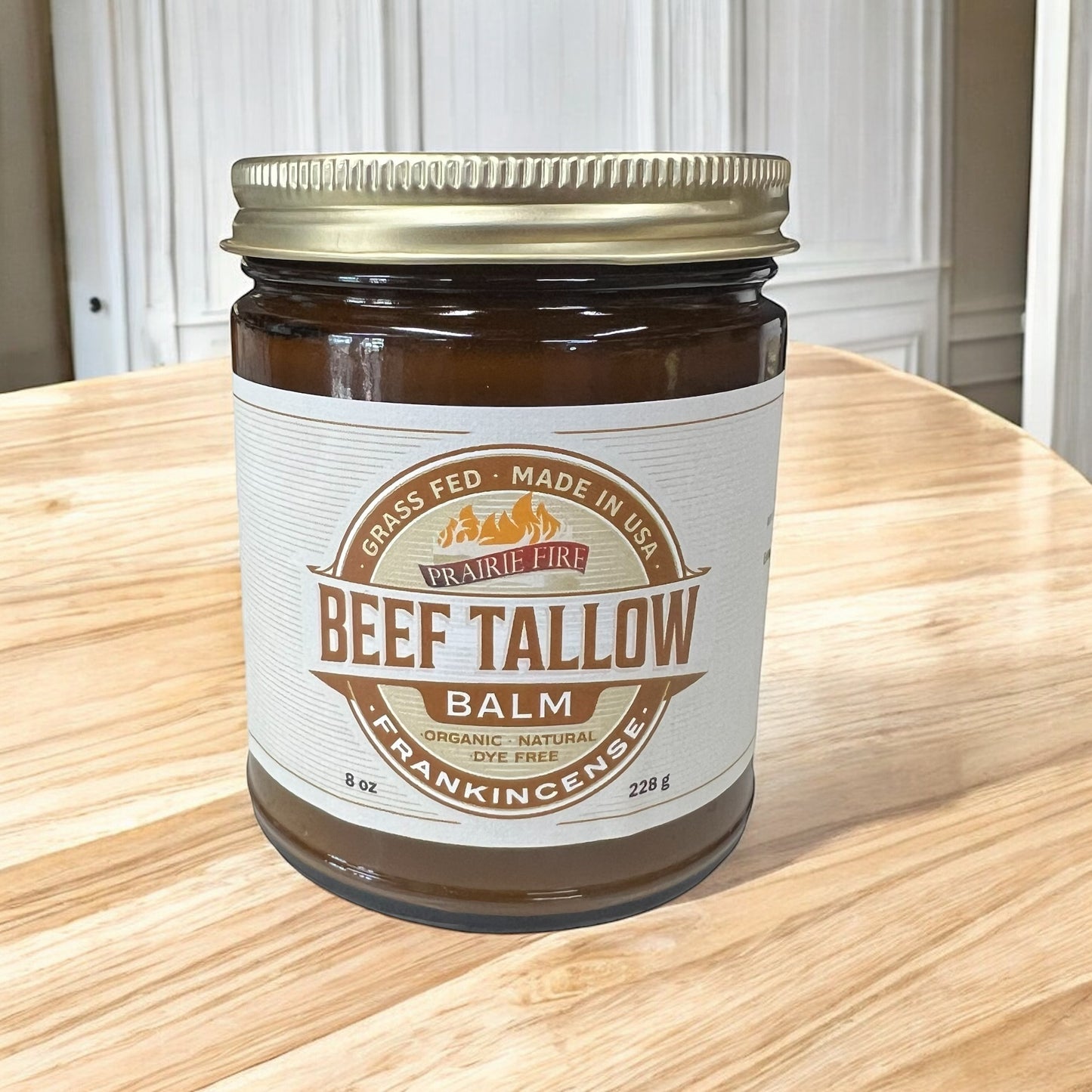 Beef Tallow Balm - 8 oz - Organic Grass Fed - Body Butter - Prairie Fire Kansas Native Pasture