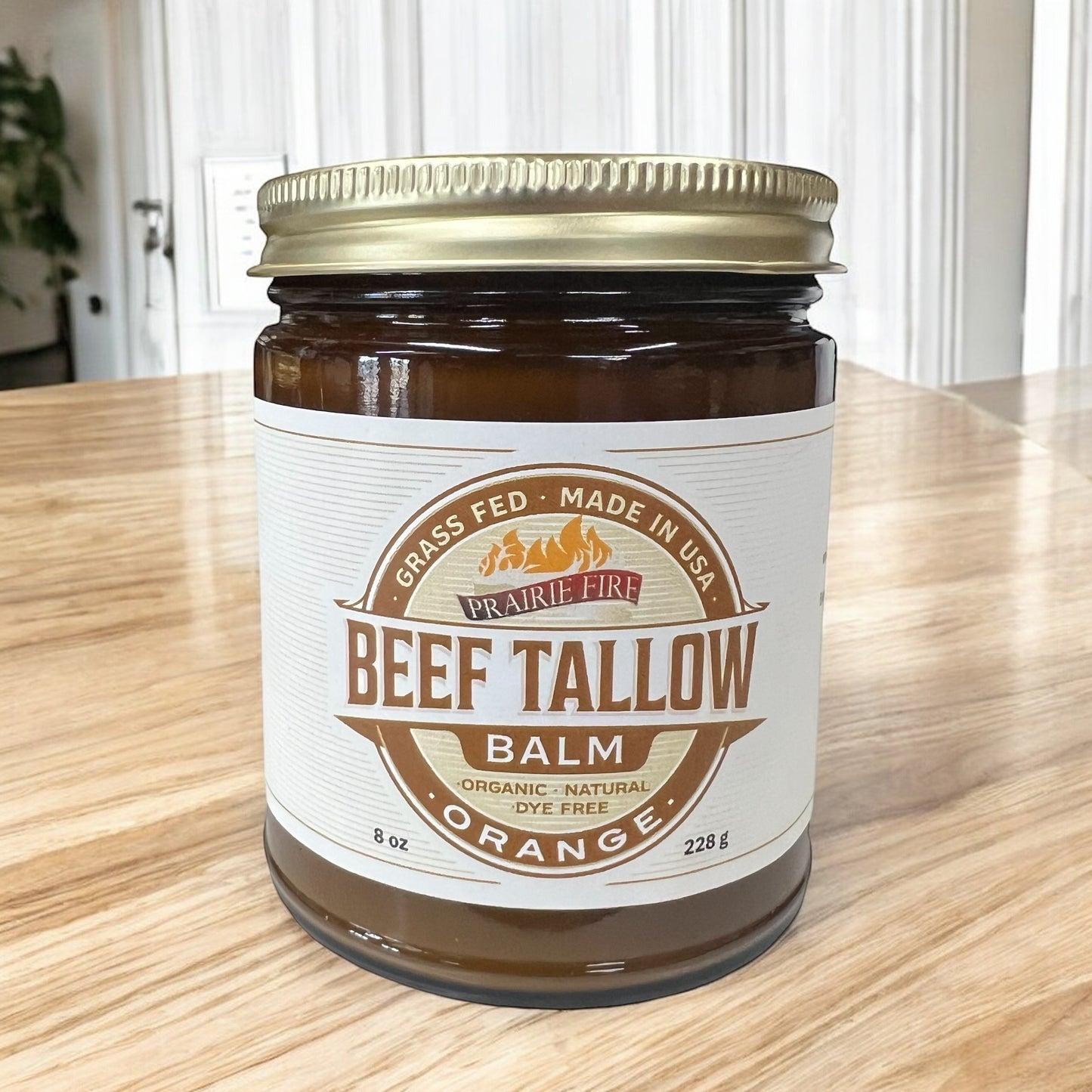 Beef Tallow Balm - 8 oz - Organic Grass Fed - Body Butter - Prairie Fire Kansas Native Pasture