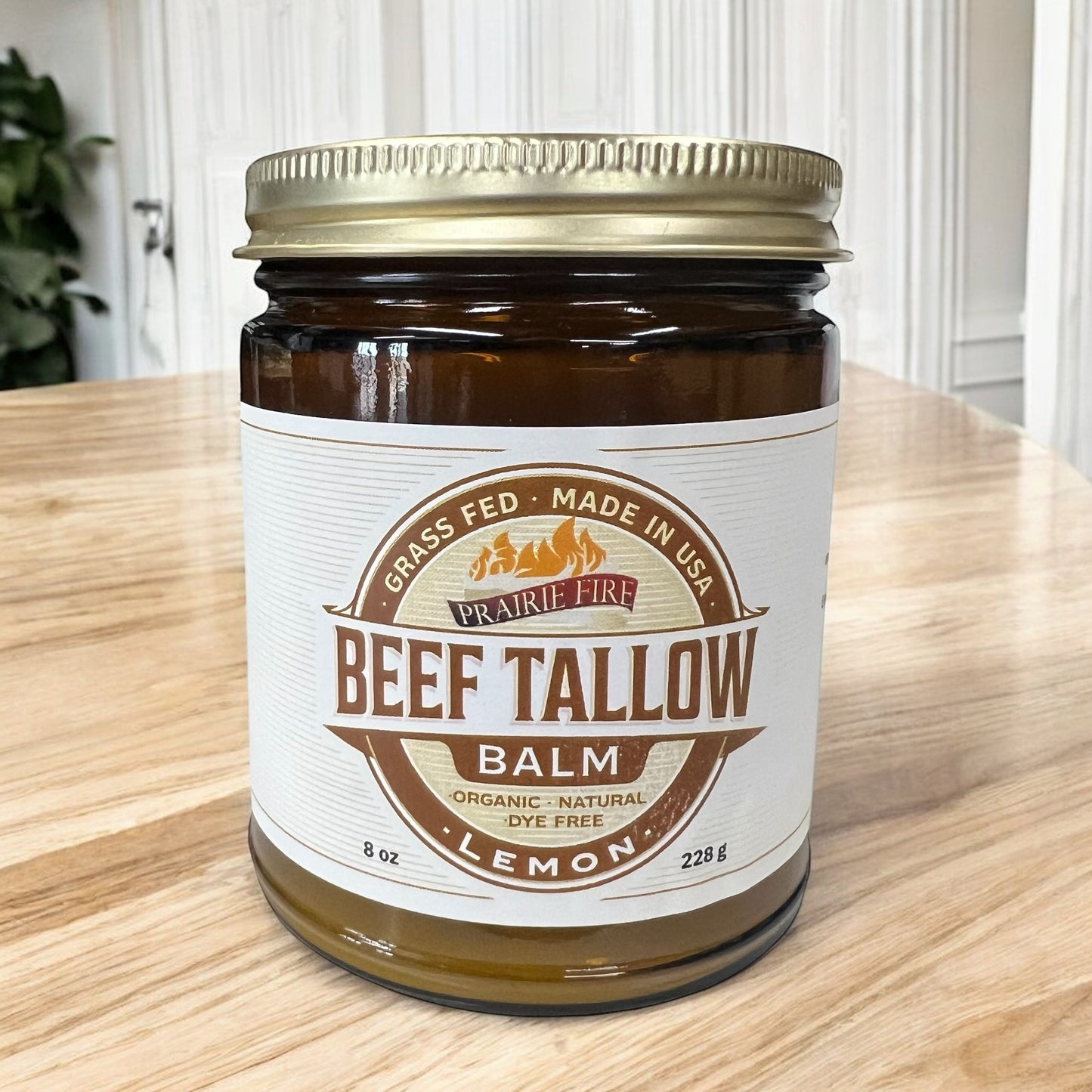 Beef Tallow Balm - 8 oz - Organic Grass Fed - Body Butter - Prairie Fire Kansas Native Pasture