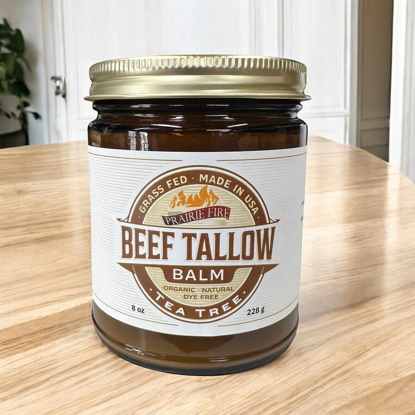 Beef Tallow Balm - 8 oz - Organic Grass Fed - Body Butter - Prairie Fire Kansas Native Pasture