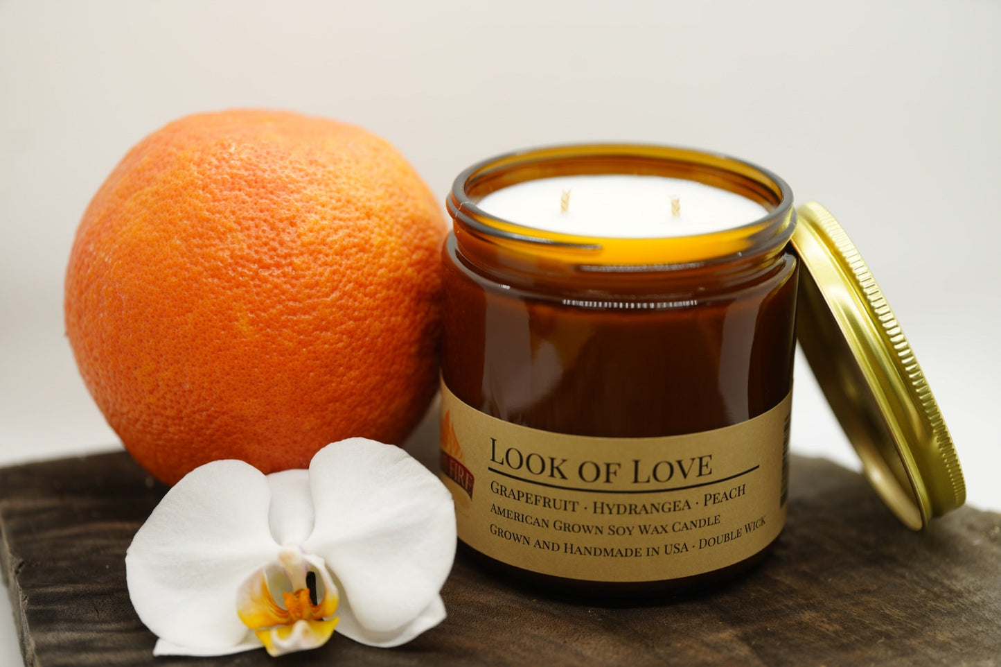 Look of Love Soy Candle | 16 oz Double Wick Amber Apothecary Jar