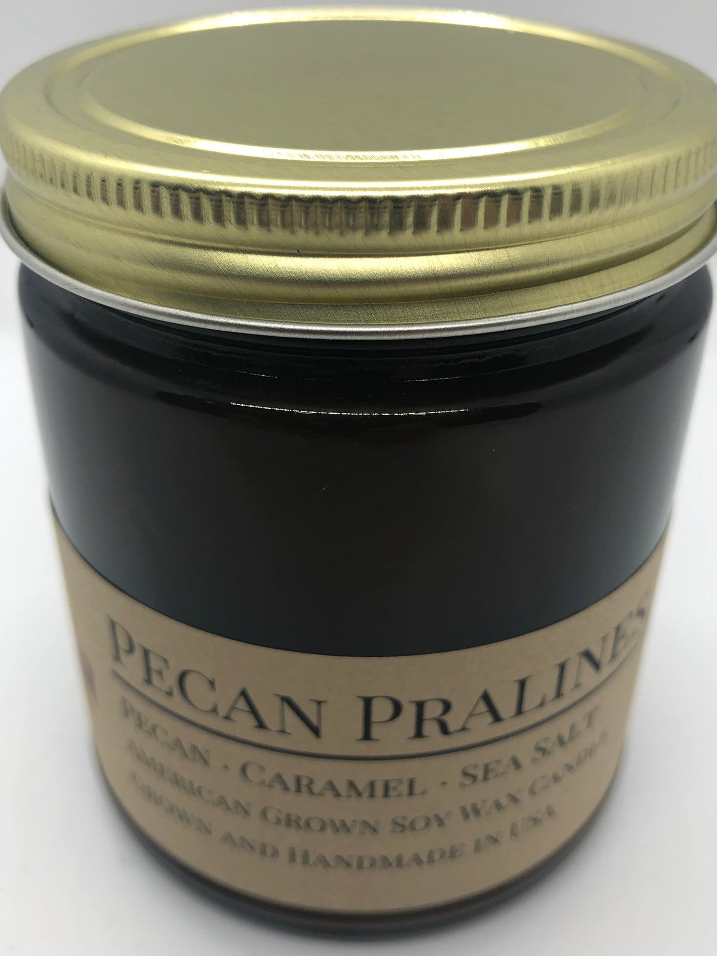 Pecan Pralines Soy Candle | 9 oz Amber Apothecary Jar